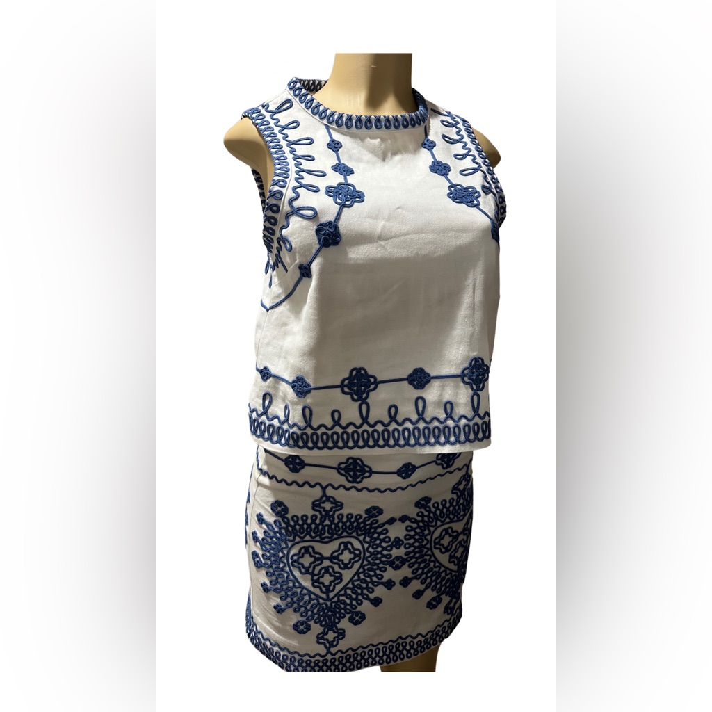 Maje Embroidered Top And Skirt